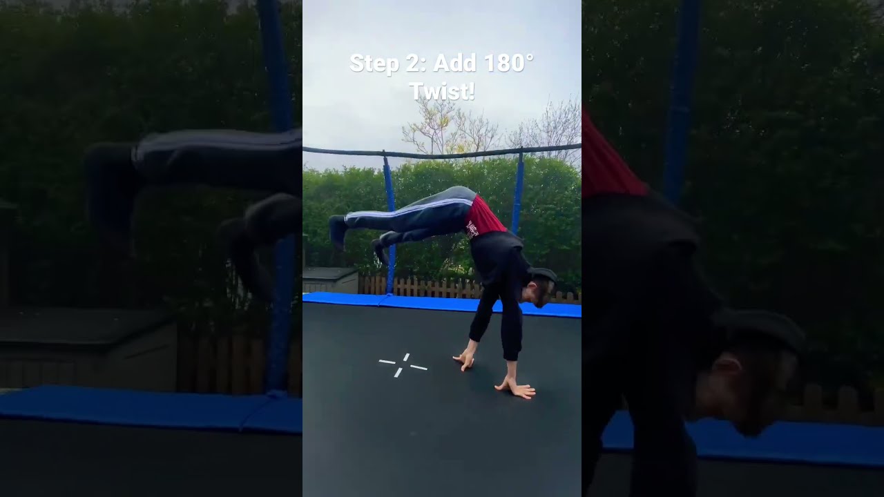How To Front Flip 180 Twist Trampoline Flips Insane Backflip Gtramp Viral Shorts