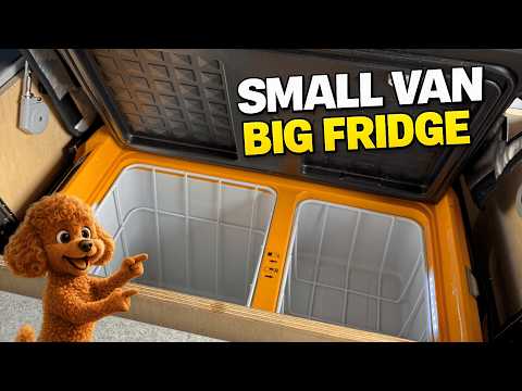 Fridge in the SolarVanQuest Toyota Sienna camper build