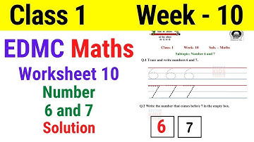 EDMC Class 1 Maths Week 10 Worksheet 10 / Class 1st maths worksheet 10 Week 10 with solution