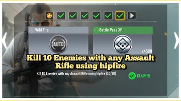 Call Of Duty Mobile Kill 10 Enemies with any Assault Rifle using hipfire Task Complete