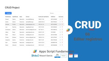 Apps Script 77 - CRUD Project 06 - Editar registros