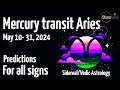 Mercure transitant en blier  10  31 mai 2024  astrologie vdique