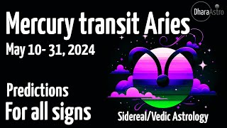 Mercury transit in Aries 2024 | May 10 - 31 | Vedic Astrology Predictions #astrology #aries #mercury screenshot 3