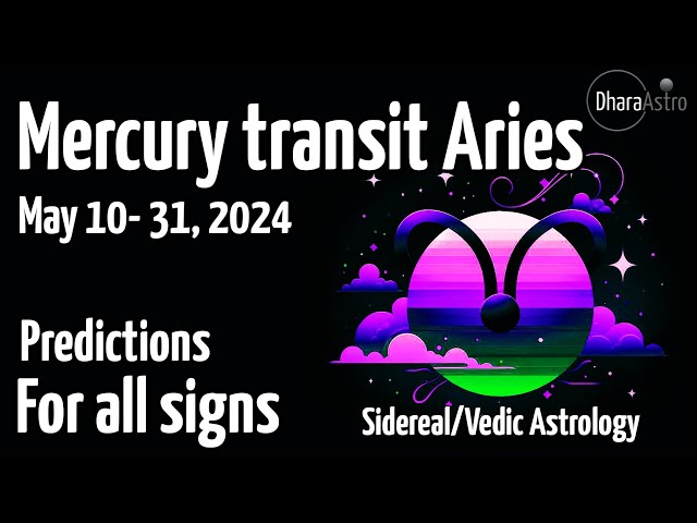 Mercury transit in Aries 2024 | May 10 - 31 | Vedic Astrology Predictions #astrology #aries #mercury class=