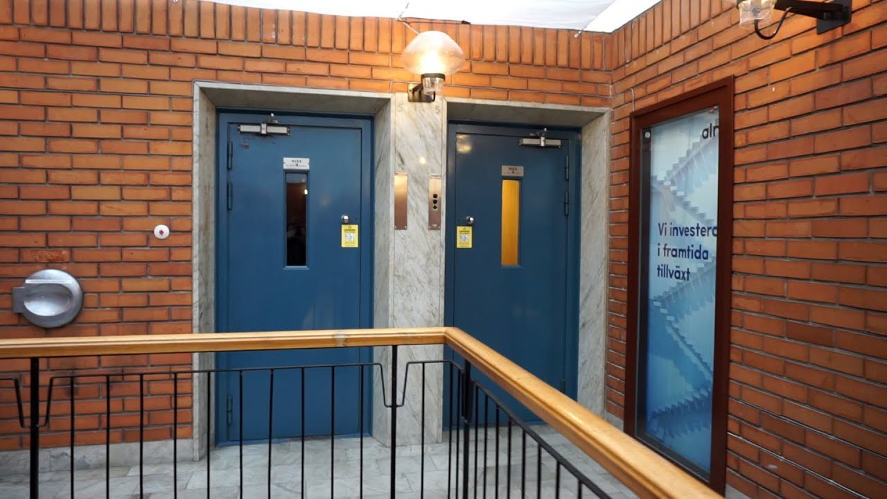 Epic Motor! Graham Brothers traction elevators (mod by KONE) @ Fristadstorget 4, Eskilstuna, Sweden