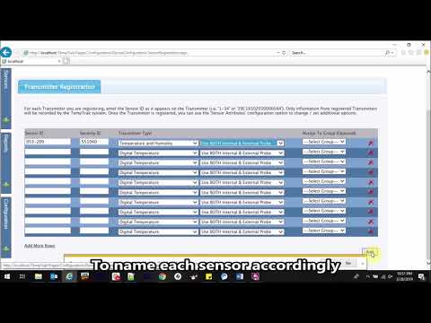 TempTrak Hardware Guide: Commissioning the transmitters in the TempTrak application