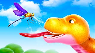 T-rex vs Dragon Fly Chase - Funny Dinosaurs Comedy Cartoons | Jurassic World Funny Videos