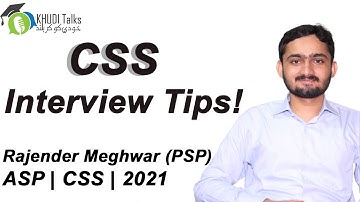 CSS Interview Tips! | Rajender Meghwar | ASP | CSS 2021| Khudi Talks