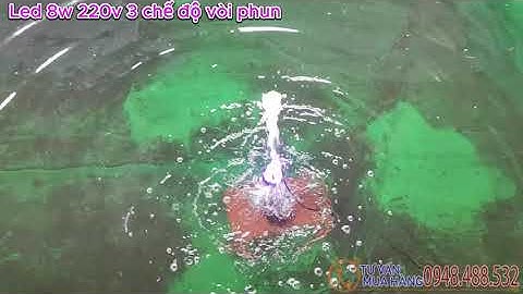 Bơm tiểu cảnh sân vườn có đèn Led 8w 220v với 3 chế độ vòi phun đài phun nước mini hình nấm sen tỏa