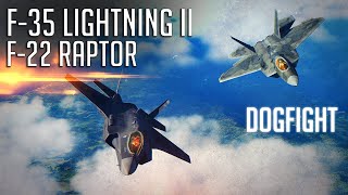 F-22 Raptor Vs F-35 Lightning II Dogfight | Digital Combat Simulator | DCS |