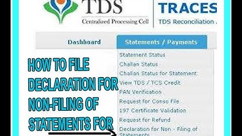 How to File Declaration for non Filing statements for Nil TDs Return
