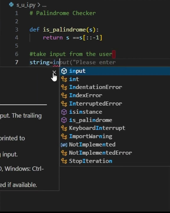 Coding Challenge: Palindrome Checker in Python! 🧩 #coding - YouTube