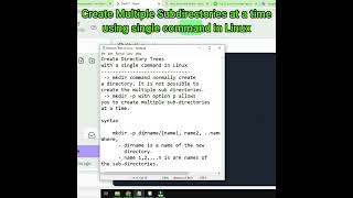 Create Multiple Directories at a time in Linux | mkdir command #shorts