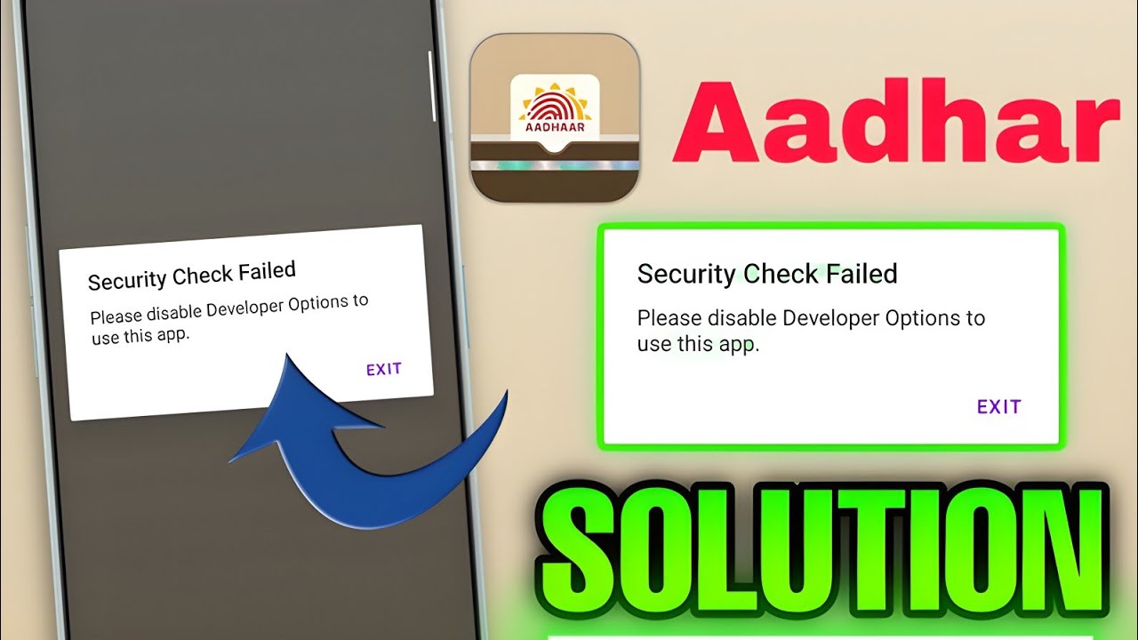 Security Check Failed Please Disabled Enveloped options to use this app | aadhar app open nahi ho 
