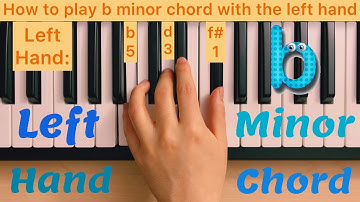 Piano Lesson 158: How to play b minor chord with the left hand step by step play along tutorial
