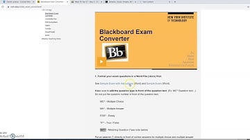how to convert a word file to blackboard test file