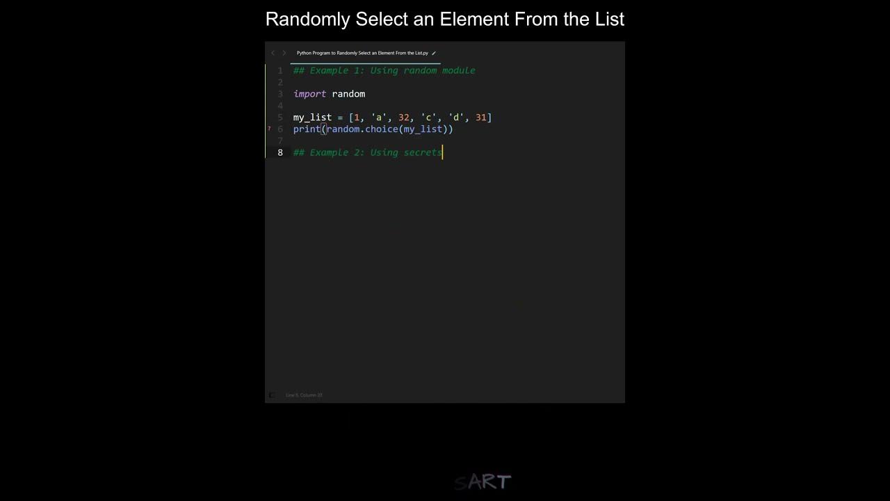 Randomly Select an Element From the List in Python | Python Examples ...
