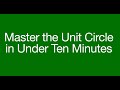 Master the Unit Circle in Under Ten Minutes - Sine and Cosine on the Unit Circle