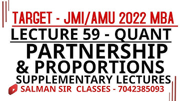 PARTNERSHIP & PROPORTIONS | AMU JMI MBA 22| PROPOERTIES OF PROPORTIONS| RATIOS AND PROPORTIONS MCQS