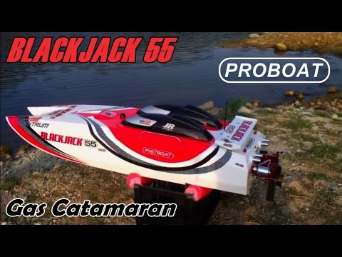 CVP - RC ProBoat BlackJack 55 Gas Catamaran - YouTube