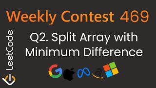 Weekly Contest 469 🔥 Leetcode 3698 | Split Array with Minimum Difference |  | Prefix Suffix Approach