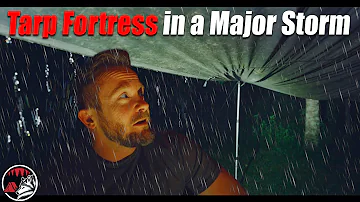 Shields Up : Heavy Rain Under a Tarp with Thunderstorms - ASMR Truck Camping Adventure