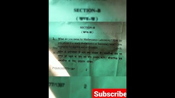 Teaching of mathematics 2022 3rd semester question paper || B.ed 3rd semester #shorts