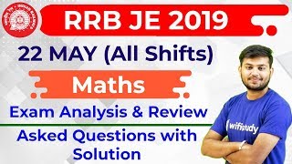 RRB JE 2019 (22 May 2019, All Shifts) Maths | JE CBT-1 Exam Analysis & Asked Questions screenshot 1