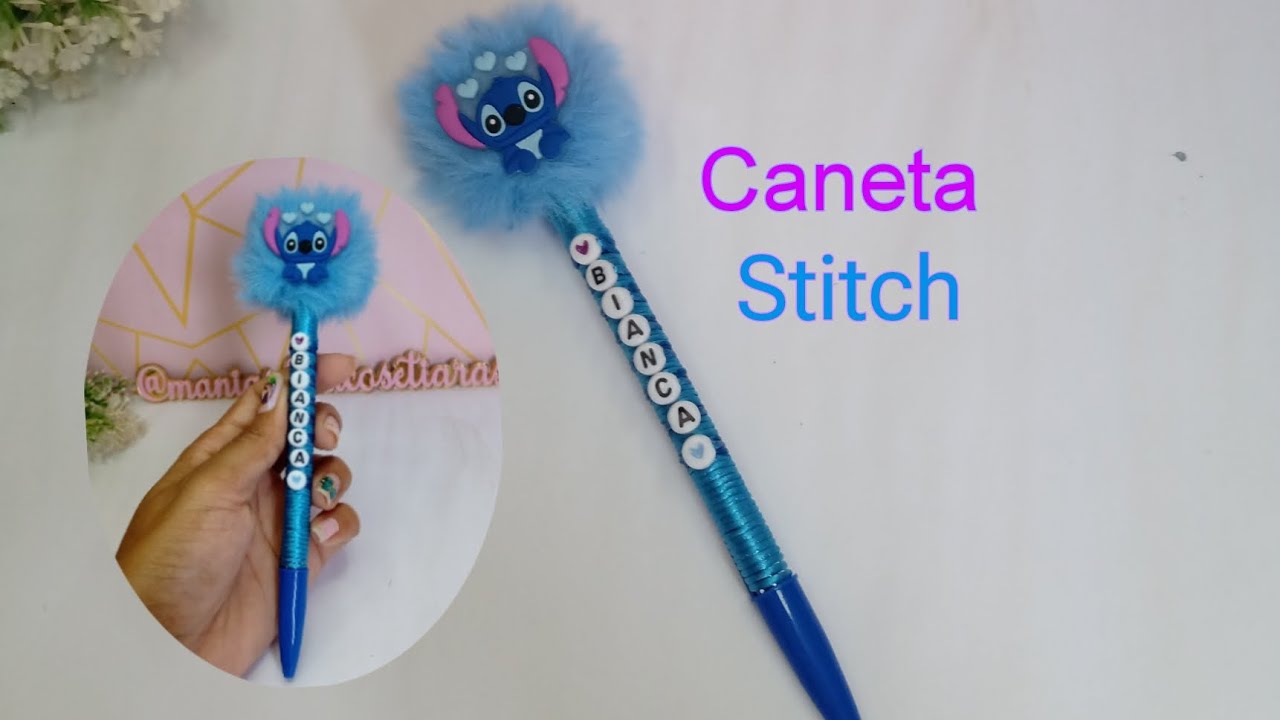 Caneta Personalizada 🖊️ Stitch com Nome #diy