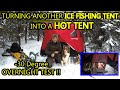 TURNING ANOTHER ICE FISHING TENT INTO A HOT TENT - BIGGER & BETTER!! (Cold  & Windy Overnight TEST!) 