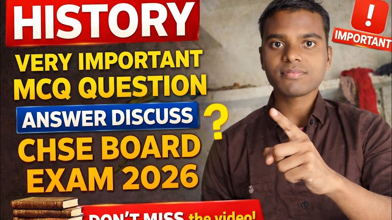 HISTORY VERY IMPORTANT MCQ QUESTION|| TOP 50 SELECTED QUESTIONS//By kabi sir CHSE BOARD EXAM 2026