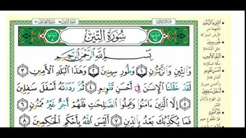 سورة التين مكررة مكتوبة بالتجويد