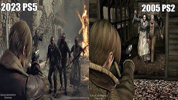 Resident Evil 4 Remake 2023 Vs Resident Evil 4 2005 Gameplay & Graphics Comparison (4K 60FPS)