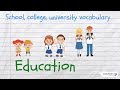 Speak about education in english school college university vocabulary