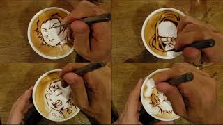 【LATTEART】Kimetsu no Yaiba／竈門炭治郎・竈門禰豆子・我妻善逸・嘴平伊之助(鬼滅の刃)【ラテアート】@george_10g