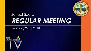 Regular Board Meeting: February 27, 2018