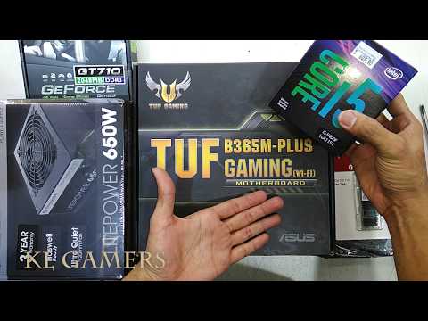 intel Core i5 9400F ASUS TUF B365M PLUS Gaming WiFi Transcend SSD GT710 Workstation Build