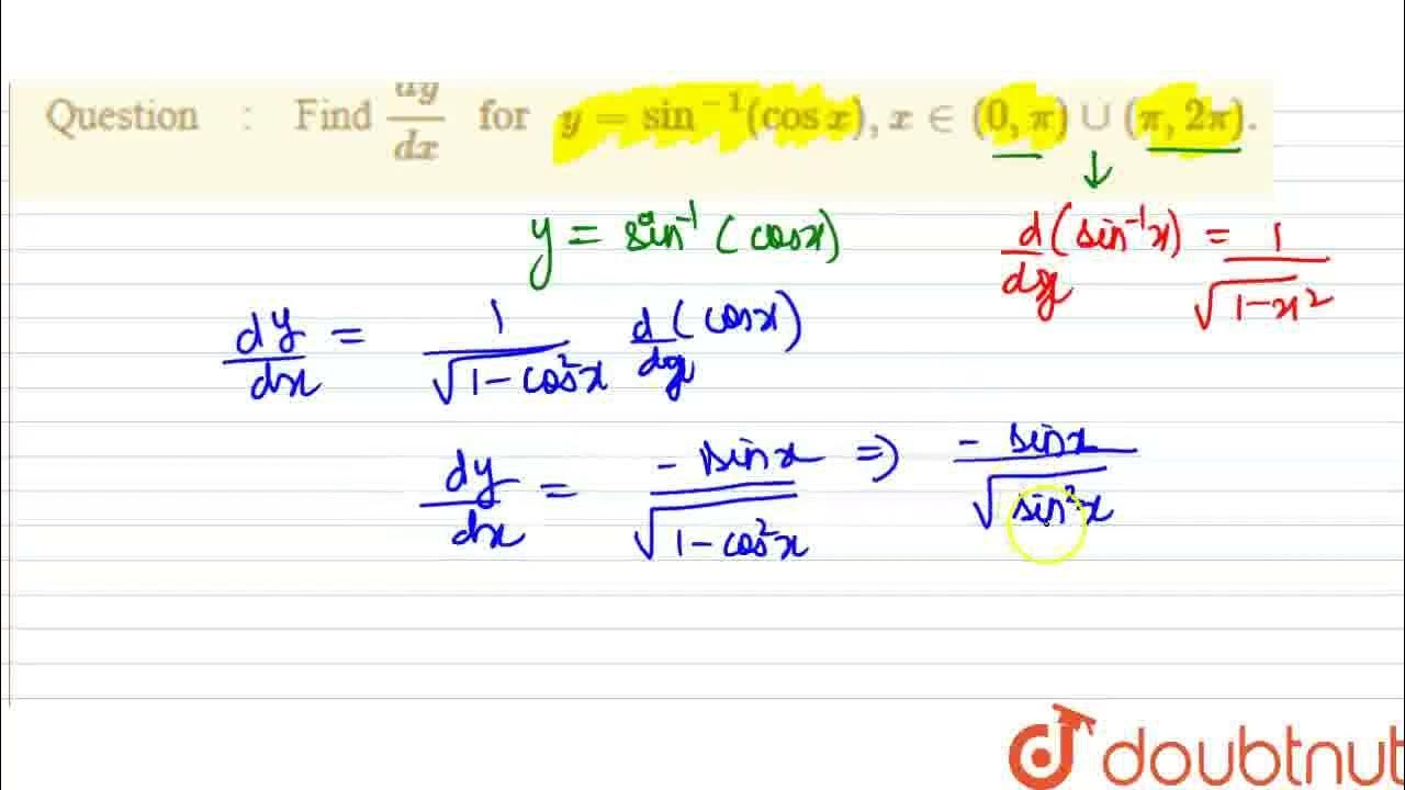 Find Dy Dx If Sin2x Cos2y 1