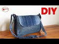 DIY DENIM AND OLD SHIRT CROSSBODY BAG SEWING TUTORIAL | BAG MAKING AT HOME