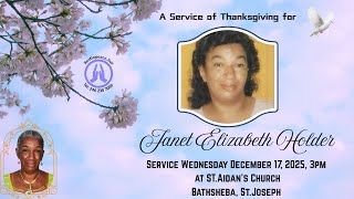 Live Stream of Funeral Service for Janet Elizabeth Holder