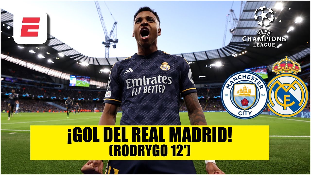 GOL DE RODRYGO para el 1-0 del REAL MADRID vs MANCHESTER CITY en el ...