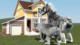 MONSTERS PIG AND MONSTERS HORSE  VS HOUSES!! (Poppy Playtime Chapter 3) - Garry's Mod