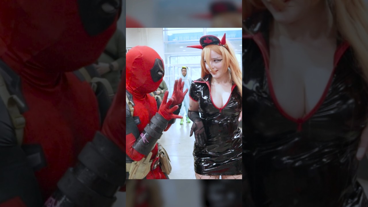 Deadpool gets healed by nurse Power 🩸 #deadpool #chainsawman #cosplay