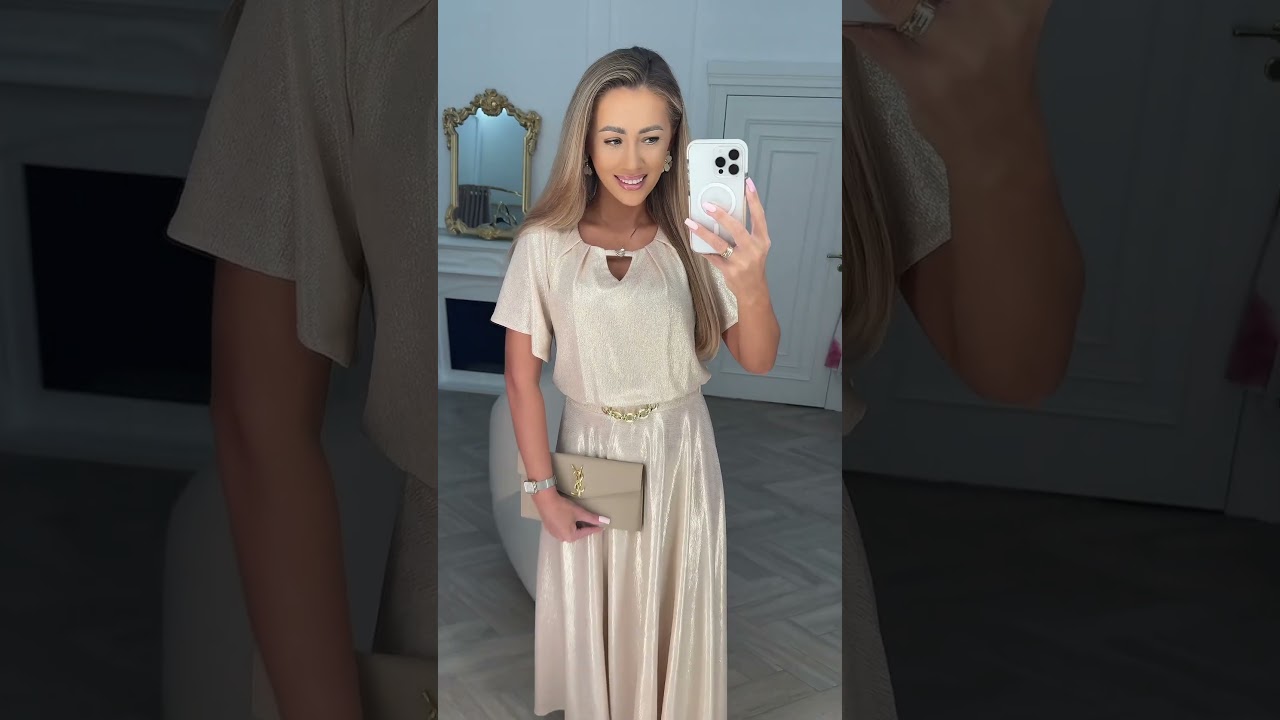 Złoto beżowa maxi sukienka plus size 🧡 