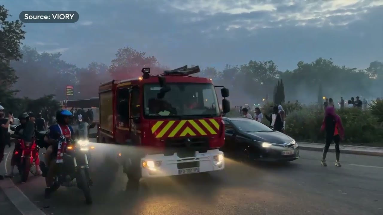 PSG fans clash with police after Champions League finals win
