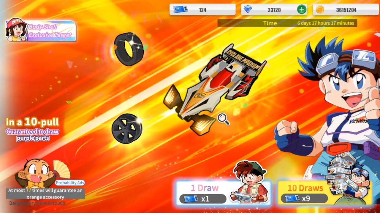 GACHA WEEAKLY BANNER CYCLONE MAGNUM (GOLD) - FLASH RACER MINI 4WD - YouTube