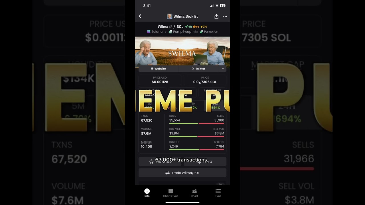 $WILMA 1694% PUMP! | Grandma’s Meme Coin Just Went Parabolic