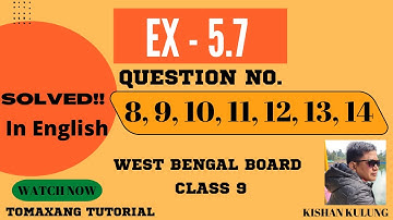 WB Class-9th maths Chapter-5|Ex-5.7|Linear Simultaneous Equation|Qno. 8, 9, 10, 11, 12, 13, & 14