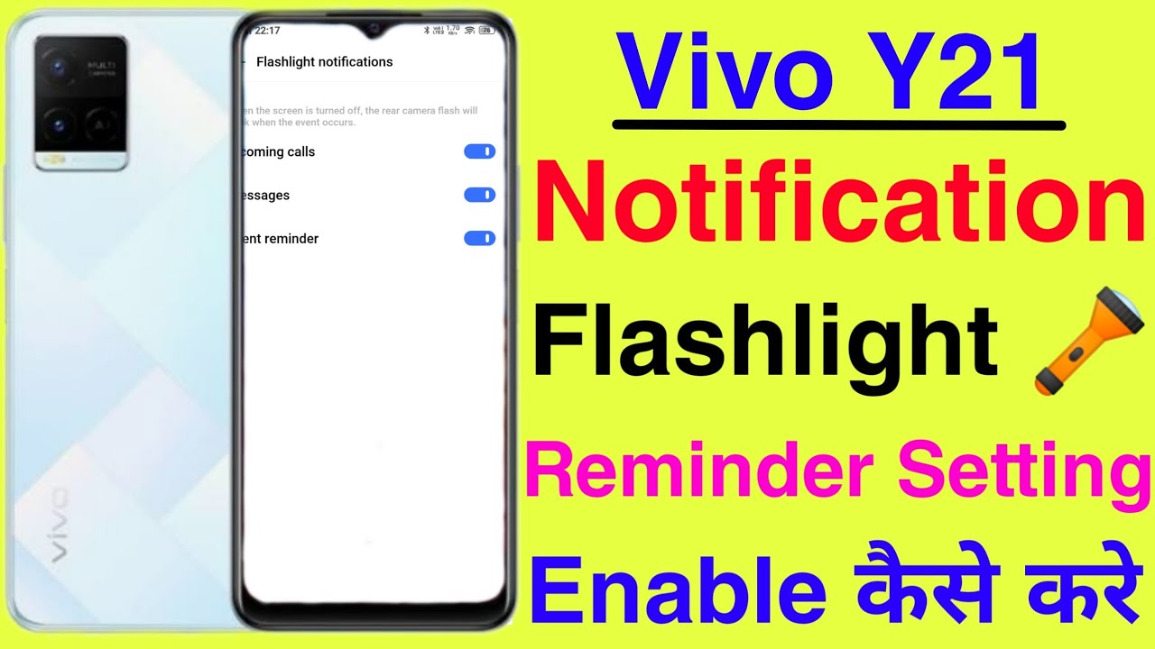 Vivo Y21 Flashlight Reminder Setting How To Call