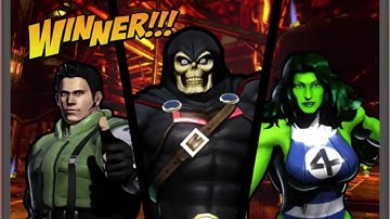 ULTIMATE MARVEL VS. CAPCOM 3 Taskmaster,She-Hulk,Chris Redfield Alt. In Arcade Mode